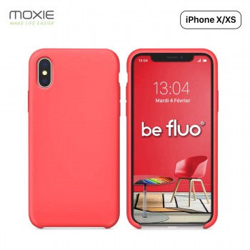 Moxie Coque iPhone XS / iPhone X [BeFluo] Coque Silicone Fine et Légère pour iPhone XS 5.8" et iPhone X, Intérieur Microfibre, C