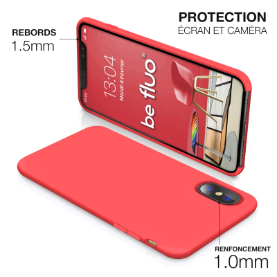 Moxie Coque iPhone XS / iPhone X [BeFluo] Coque Silicone Fine et Légère pour iPhone XS 5.8" et iPhone X, Intérieur Microfibre, C
