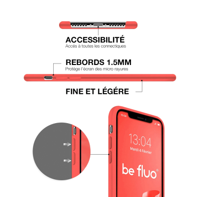 Moxie Coque iPhone XS / iPhone X [BeFluo] Coque Silicone Fine et Légère pour iPhone XS 5.8" et iPhone X, Intérieur Microfibre, C