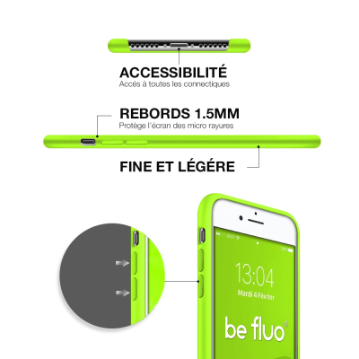 Moxie Coque iPhone 7/8/SE 2020 [BeFluo] Coque Silicone Fine et Légère pour iPhone 8, iPhone 7 et iPhone SE 2020, Intérieur Micro