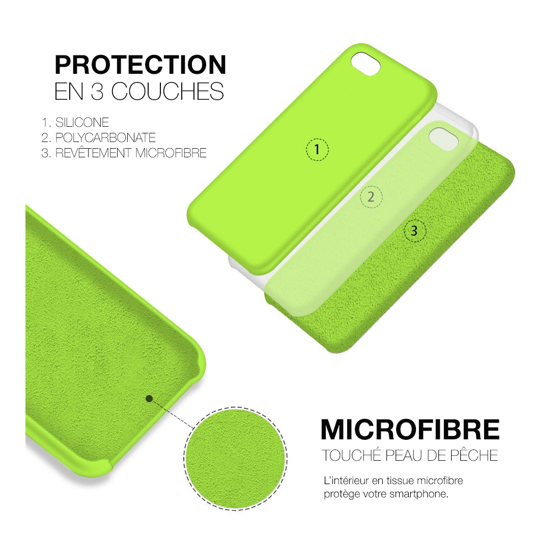 Moxie Coque iPhone 7/8/SE 2020 [BeFluo] Coque Silicone Fine et Légère pour iPhone 8, iPhone 7 et iPhone SE 2020, Intérieur Micro