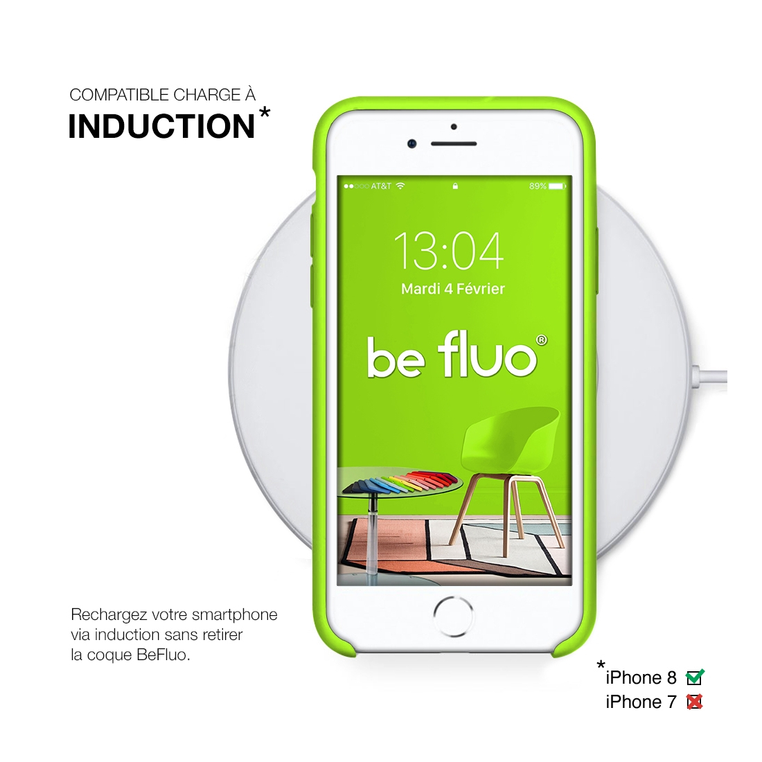 Moxie Coque iPhone 7/8/SE 2020 [BeFluo] Coque Silicone Fine et Légère pour iPhone 8, iPhone 7 et iPhone SE 2020, Intérieur Micro