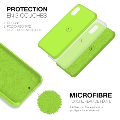 Moxie Coque iPhone XS / iPhone X [BeFluo] Coque Silicone Fine et Légère pour iPhone XS 5.8" et iPhone X, Intérieur Microfibre, C