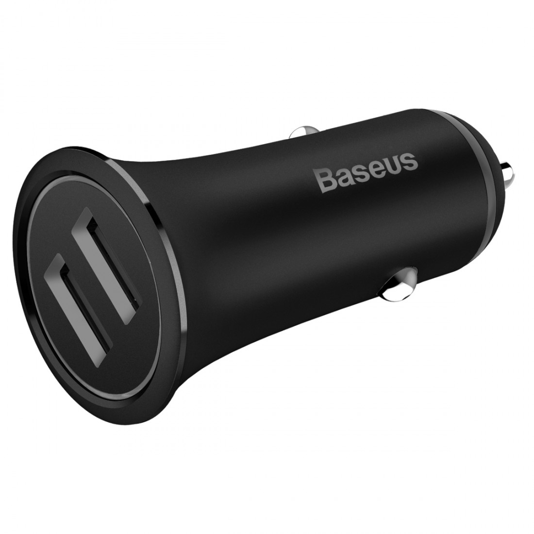 Chargeur Allume Cigare 2 USB, Baseus [CCLB-01] [Small Trumpet 5V/3.1A] 2 ports USB, Finition Métal, Compact, Indicateur LED [Bla