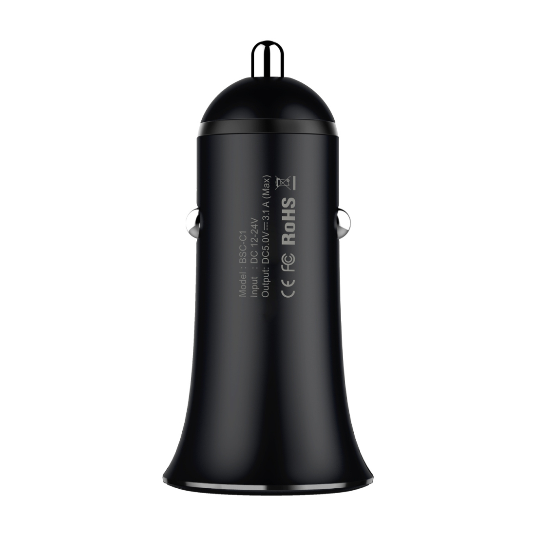 Chargeur Allume Cigare 2 USB, Baseus [CCLB-01] [Small Trumpet 5V/3.1A] 2 ports USB, Finition Métal, Compact, Indicateur LED [Bla