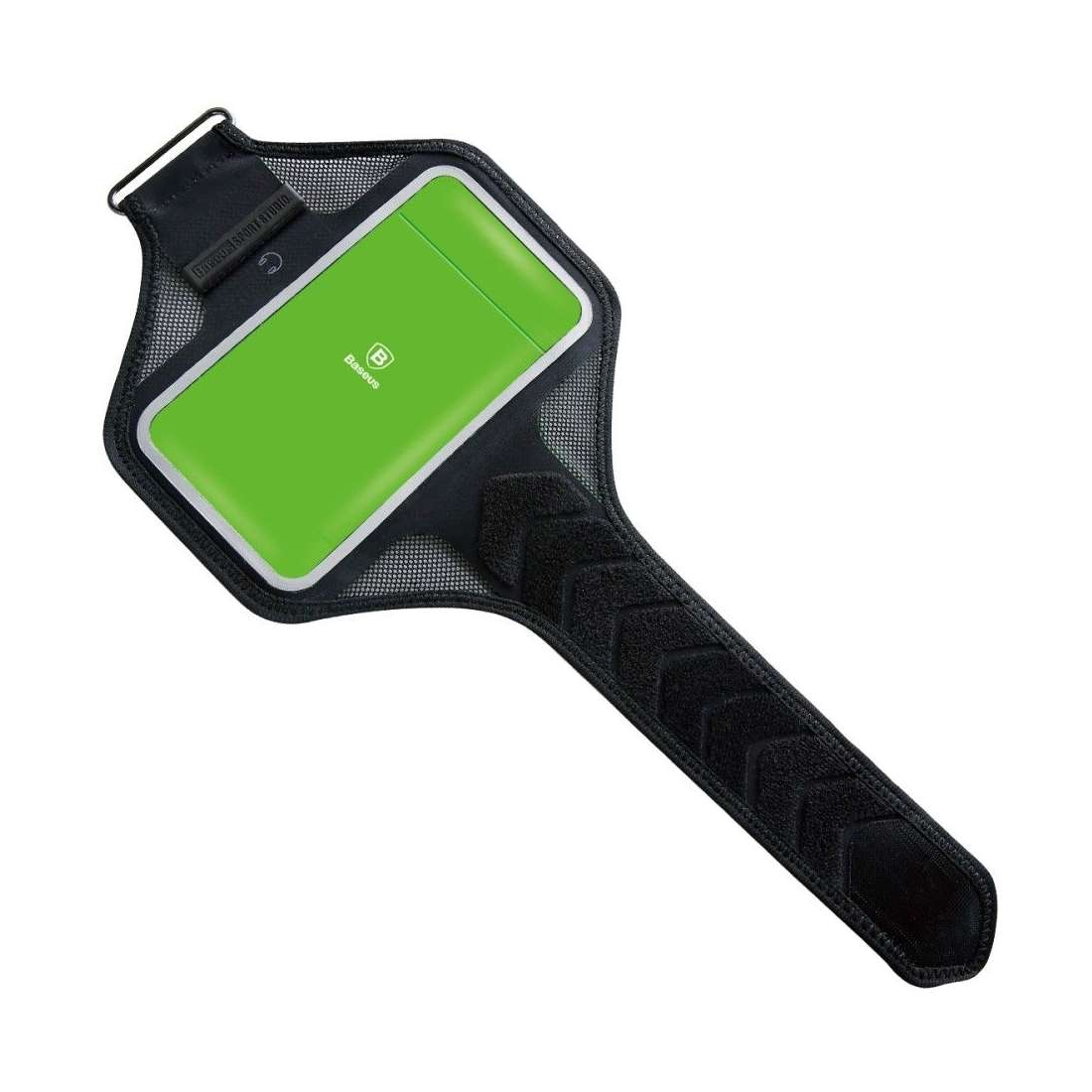 Brassard Sportif, Baseus [Flexible Wristband] [LMBD-A06] Sport Armband pour portable 5.0 pouces Max [Black/Green] - Noir/Vert