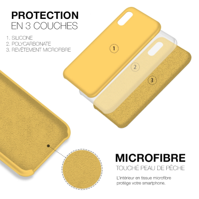 Moxie Coque iPhone XS / iPhone X [BeFluo] Coque Silicone Fine et Légère pour iPhone XS 5.8" et iPhone X, Intérieur Microfibre, C