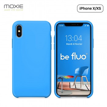 Moxie Coque iPhone XS / iPhone X [BeFluo] Coque Silicone Fine et Légère pour iPhone XS 5.8" et iPhone X, Intérieur Microfibre, C