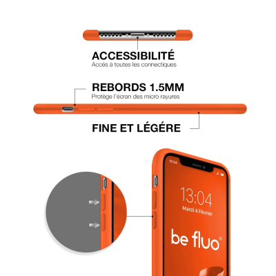 Moxie Coque iPhone XS / iPhone X [BeFluo] Coque Silicone Fine et Légère pour iPhone XS 5.8" et iPhone X, Intérieur Microfibre, C