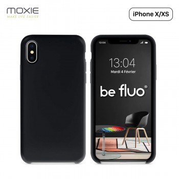 Moxie Coque iPhone XS / iPhone X [BeFluo] Coque Silicone Fine et Légère pour iPhone XS 5.8" et iPhone X, Intérieur Microfibre, C