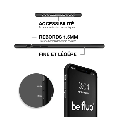 Moxie Coque iPhone XS / iPhone X [BeFluo] Coque Silicone Fine et Légère pour iPhone XS 5.8" et iPhone X, Intérieur Microfibre, C