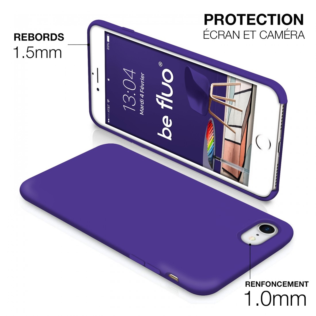 Moxie Coque iPhone 7/8/SE 2020 [BeFluo] Coque Silicone Fine et Légère pour iPhone 8, iPhone 7 et iPhone SE 2020, Intérieur Micro