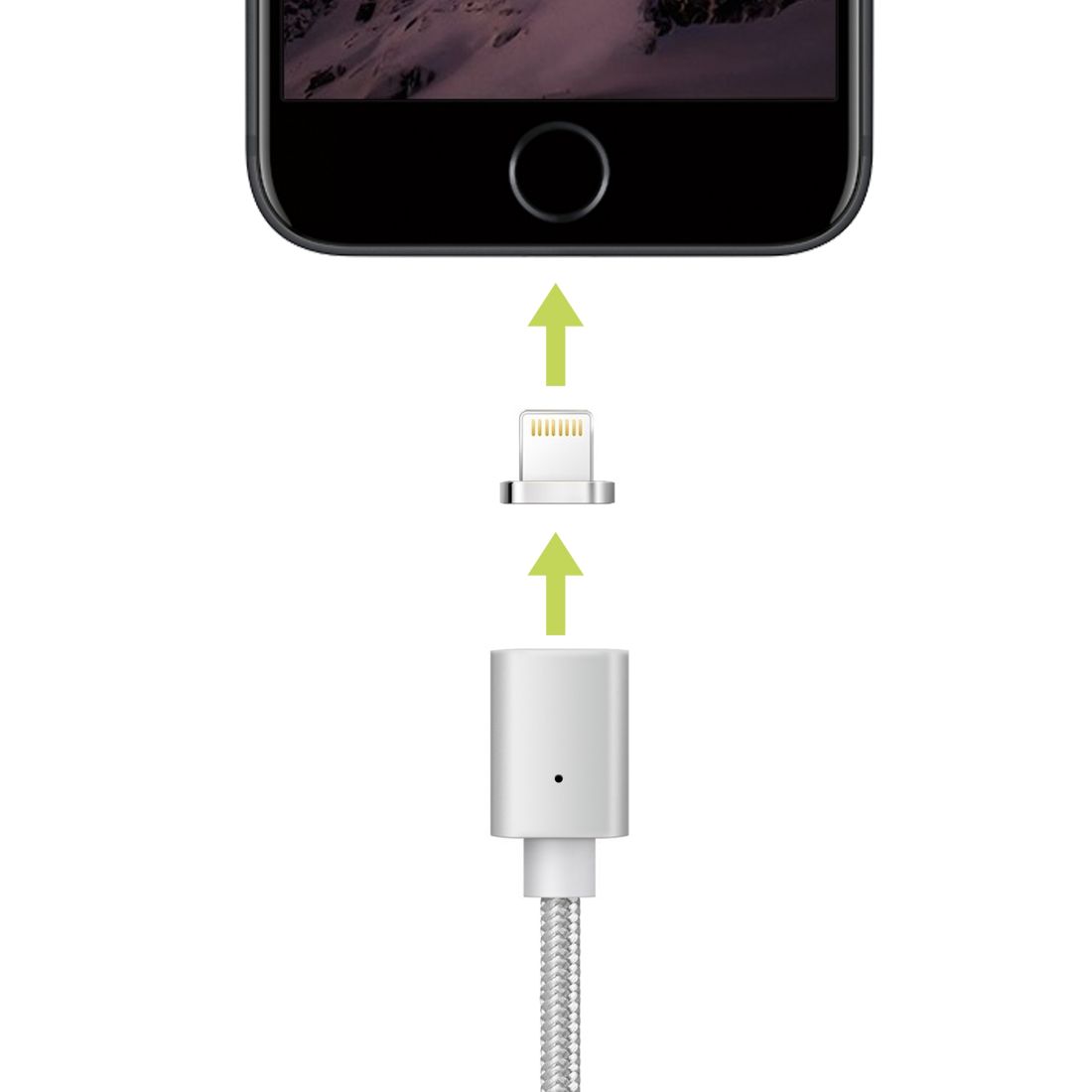 Câble Nylon Data Moxie Magnetic pour iPhone 5/5S/5C/SE/6/6S/6+/6S+/7/7+