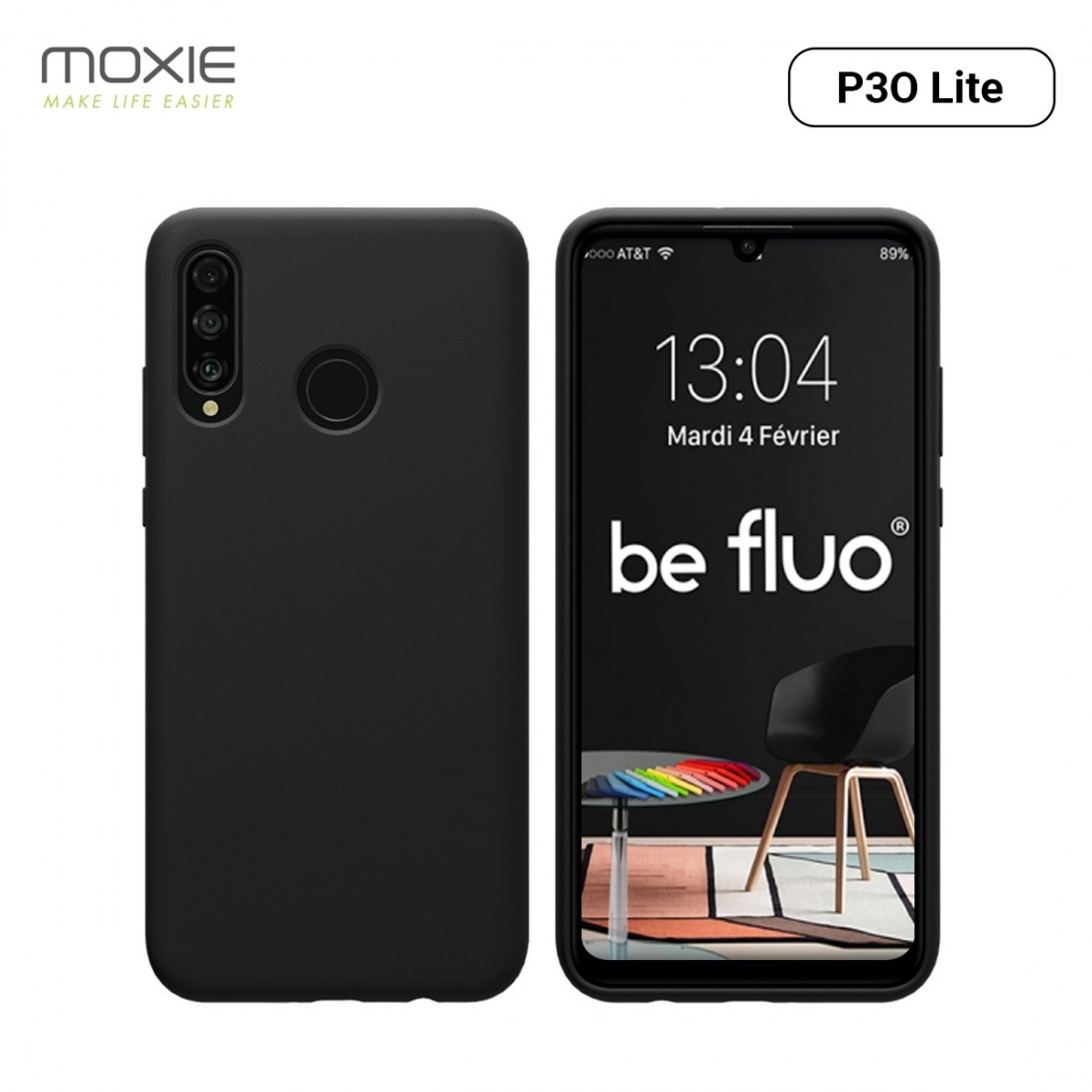 Moxie Coque Huawei P30 Lite [BeFluo] Coque Silicone Fine et Légère pour Huawei P30 Lite, Intérieur Microfibre, Coque Anti-chocs 