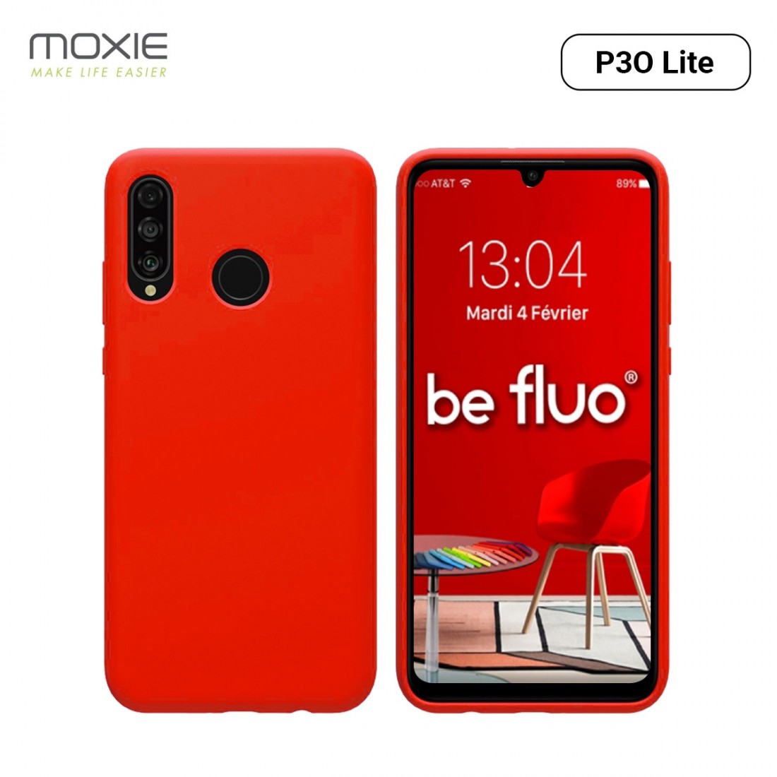 Moxie Coque Huawei P30 Lite [BeFluo] Coque Silicone Fine et Légère pour Huawei P30 Lite, Intérieur Microfibre, Coque Anti-chocs 