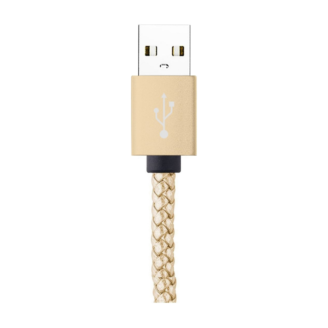 Câble data Moxie cuir tressé Gold compatible iPhone 5/5S/5C/SE/6/6S/6+/6S+/7/7+