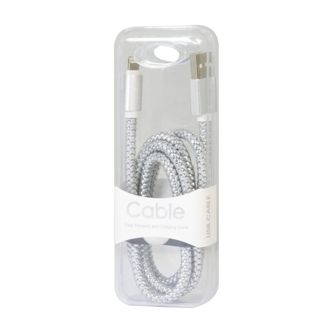 Câble data Moxie cuir tressé Silver compatible iPhone 5/5S/5C/SE/6/6S/6+/6S+/7/7+