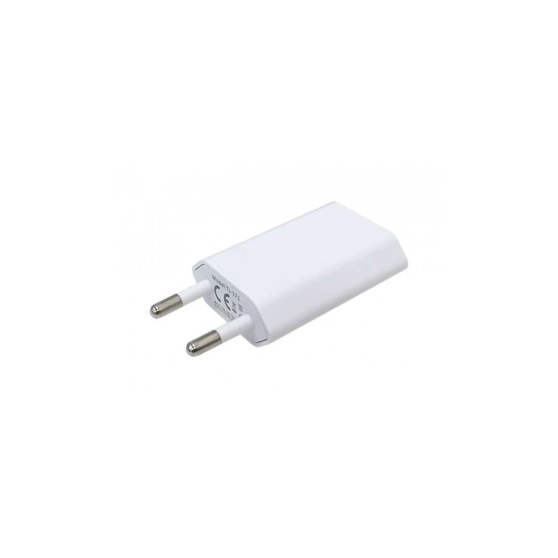 Chargeur Secteur Moxie Blanc Norme Européenne CE avec entrée USB 1A Blisté