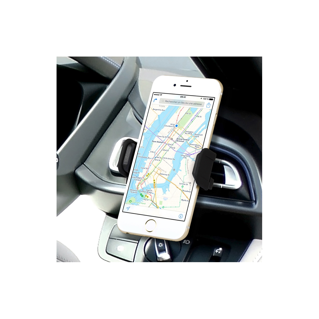 Pack Moxie EasyCar Support Universel + Chargeur Allume-Cigare 1A + Data iPhone 5/5S/5C/6/6S/6+/6S+/7/7+
