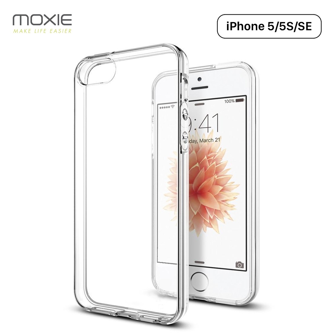 Moxie Coque iPhone SE / iPhone 5S / iPhone 5 [Skintrans] Coque en TPU Souple Transparente Ultra Fine en Silicone, Anti-traces, A
