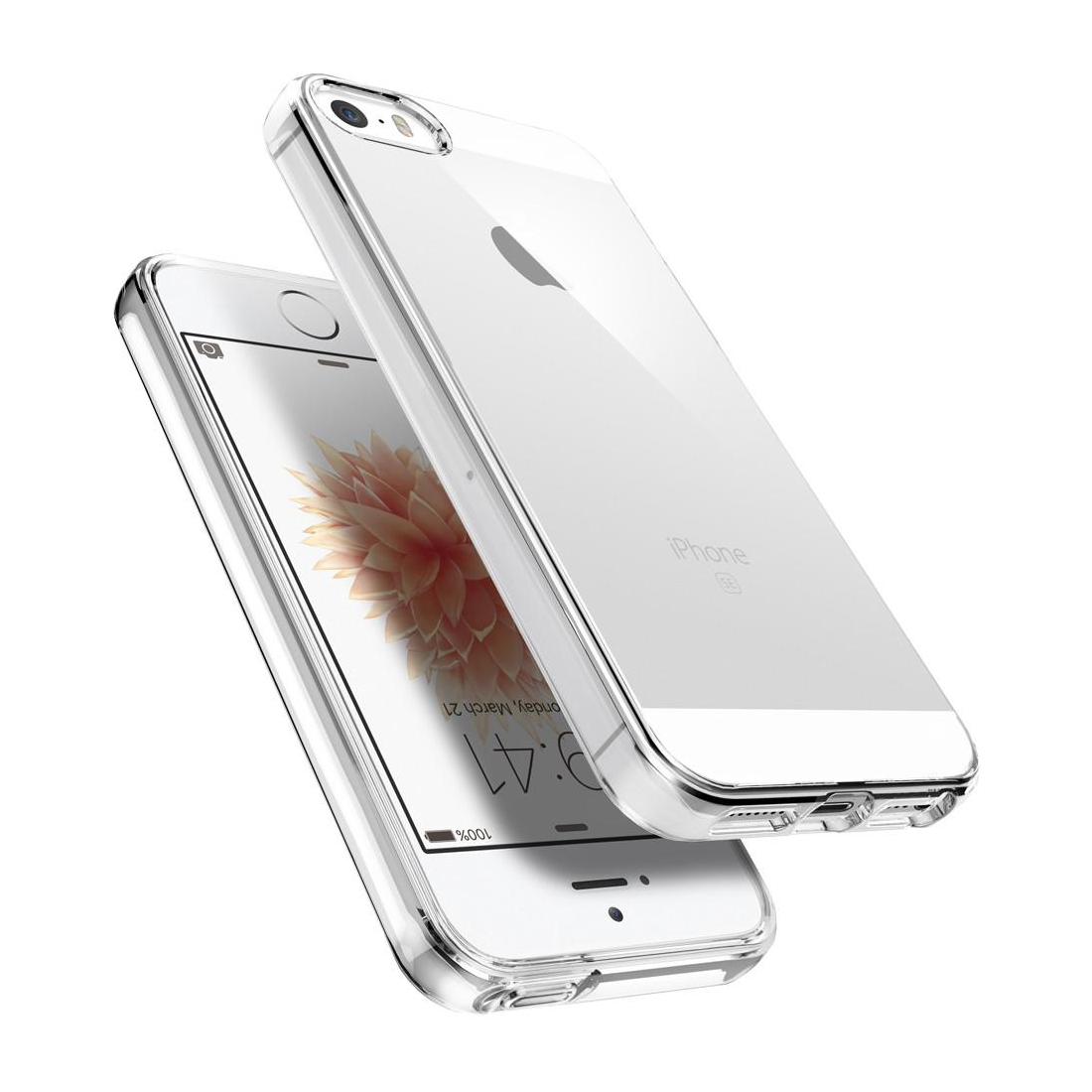 Moxie Coque iPhone SE / iPhone 5S / iPhone 5 [Skintrans] Coque en TPU Souple Transparente Ultra Fine en Silicone, Anti-traces, A