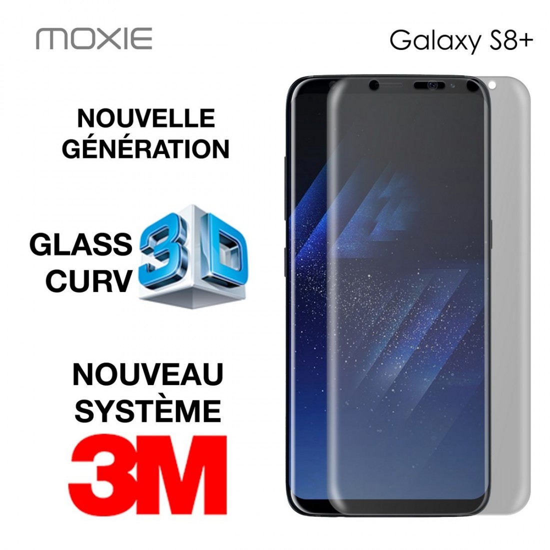 *** Glass Moxie Curv 3D Ultimate+ Transparente pour Samsung S8+