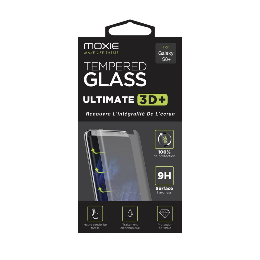 *** Glass Moxie Curv 3D Ultimate+ Transparente pour Samsung S8+