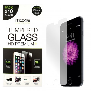 **Pack x10** Protection d'écran en verre trempé iPhone 6S / 6, Moxie [Glass HD Premium+] [2.5D 9H] Film en verre véritable pour 