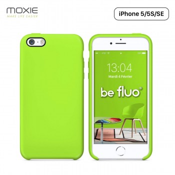 Moxie Coque iPhone 5/5S/SE [BeFluo] Coque Silicone Fine et Légère pour iPhone SE, iPhone 5S et iPhone 5, Intérieur Microfibre, C