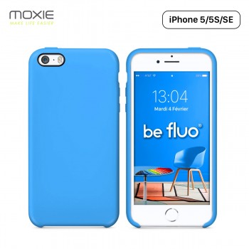 Moxie Coque iPhone 5/5S/SE [BeFluo] Coque Silicone Fine et Légère pour iPhone SE, iPhone 5S et iPhone 5, Intérieur Microfibre, C