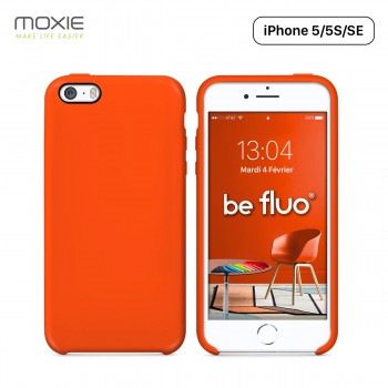 Moxie Coque iPhone 5/5S/SE [BeFluo] Coque Silicone Fine et Légère pour iPhone SE, iPhone 5S et iPhone 5, Intérieur Microfibre, C
