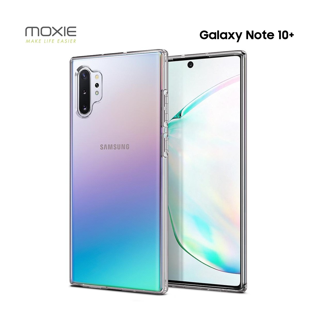 Moxie Coque Galaxy Note 10+ [Skintrans] Coque en TPU Souple Transparente Ultra Fine en Silicone, Anti-traces, Ajustement Parfait