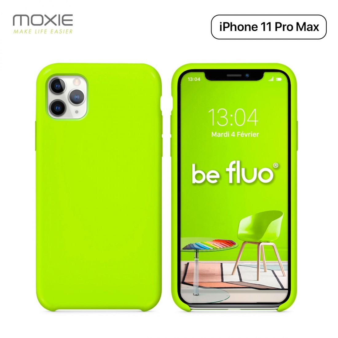 Moxie Coque iPhone 11 Pro Max [BeFluo®] Coque Silicone Fine et Légère pour iPhone 11 Pro Max 6.5- Intérieur Microfibre, Coque An