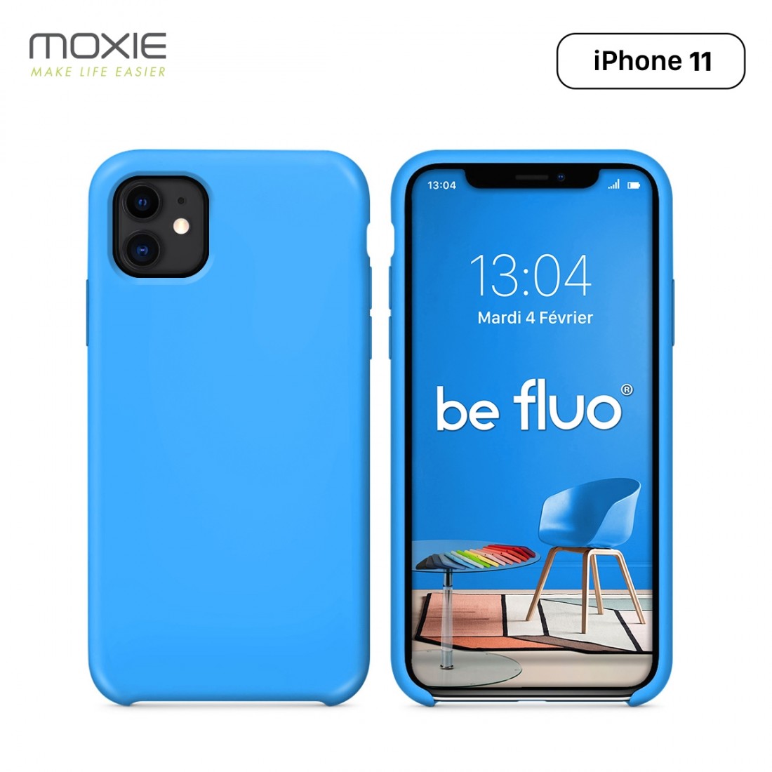 Moxie Coque iPhone 11 [BeFluo®] Coque Silicone Fine et Légère pour iPhone 11 6.1- Intérieur Microfibre, Coque Anti-chocs et Anti