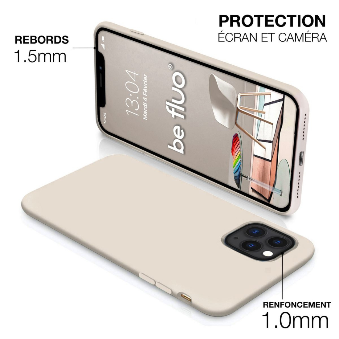 Moxie Coque iPhone 11 Pro Max [BeFluo® Full Protect] Coque Silicone Fine et Légère pour iPhone 11 Pro Max, Intérieur Microfibre,