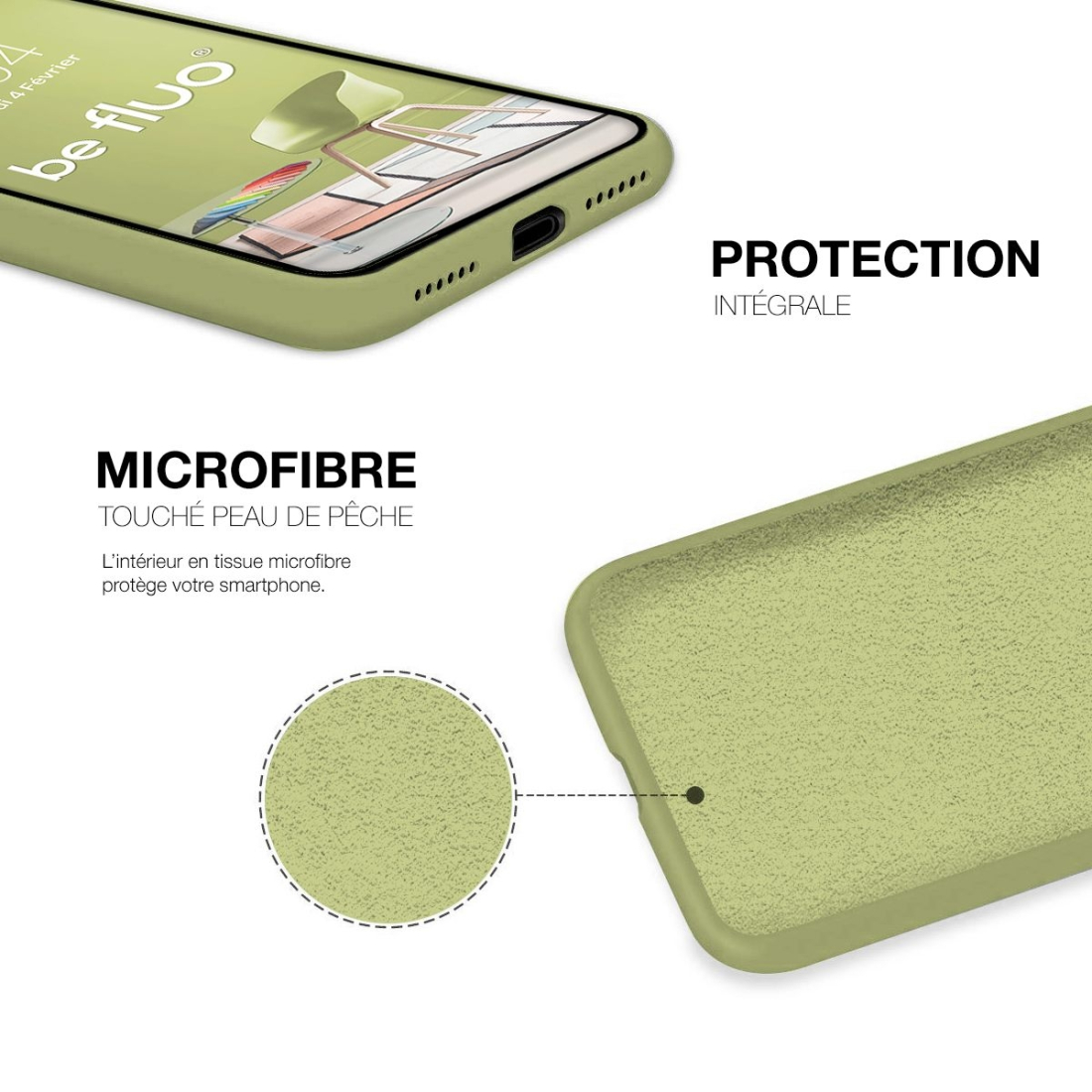 Moxie Coque iPhone 11 Pro Max [BeFluo® Full Protect] Coque Silicone Fine et Légère pour iPhone 11 Pro Max, Intérieur Microfibre,