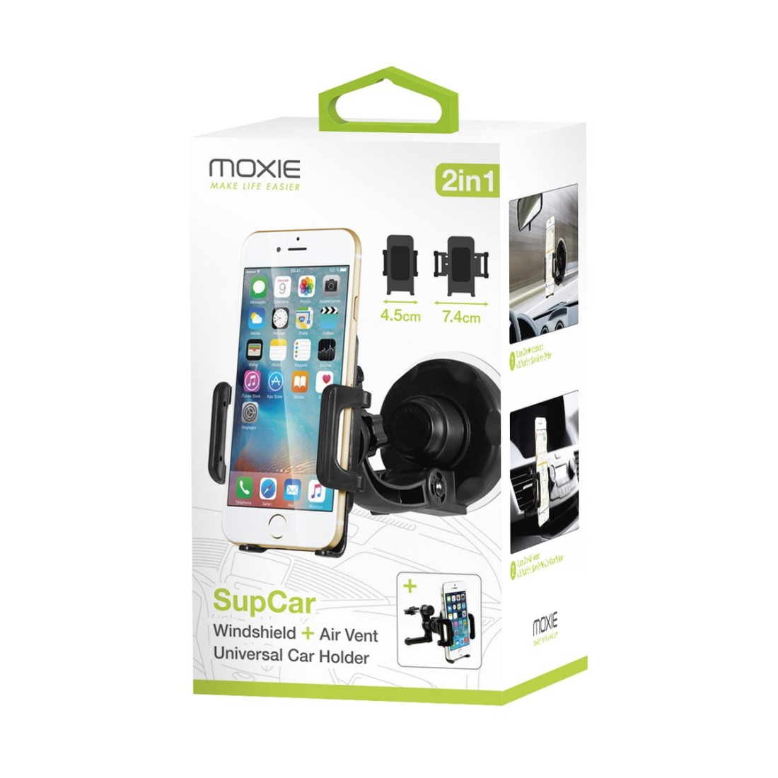 Support Ventouse Moxie SupCar  avec bras articulés et verrouillage