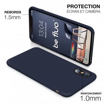 Moxie Coque iPhone XS / iPhone X [BeFluo] Coque Silicone Fine et Légère pour iPhone XS 5.8" et iPhone X, Intérieur Microfibre, C