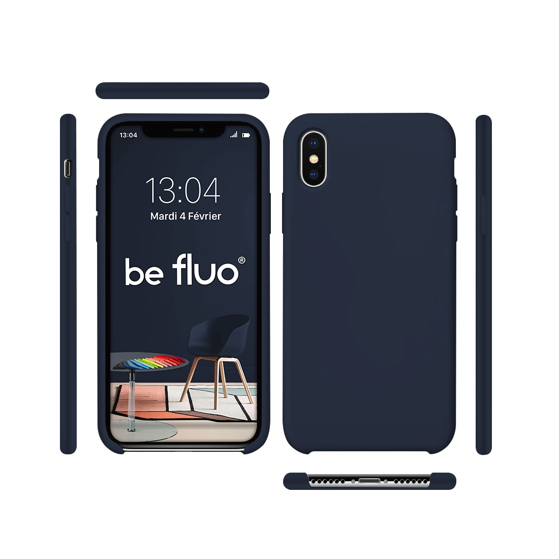 Moxie Coque iPhone XS / iPhone X [BeFluo] Coque Silicone Fine et Légère pour iPhone XS 5.8" et iPhone X, Intérieur Microfibre, C