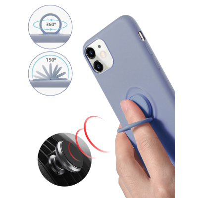 Moxie Coque iPhone 11 [BeLoop®] - Coque Silicone Fine et Légère pour iPhone 11 avec Ring Holder intégré - Intérieur Microfibre, 