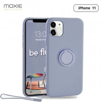 Moxie Coque iPhone 11 [BeLoop®] - Coque Silicone Fine et Légère pour iPhone 11 avec Ring Holder intégré - Intérieur Microfibre, 
