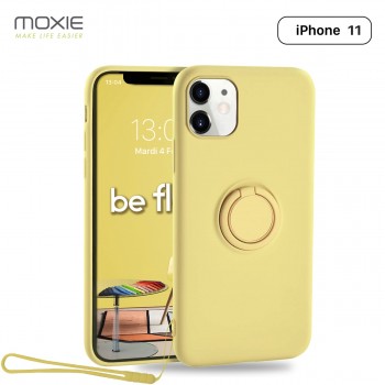 Moxie Coque iPhone 11 [BeLoop®] - Coque Silicone Fine et Légère pour iPhone 11 avec Ring Holder intégré - Intérieur Microfibre, 
