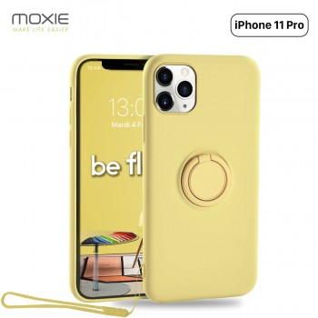 Moxie Coque iPhone 11 PRO [BeLoop®] - Coque Silicone Fine et Légère pour iPhone 11 Pro avec Ring Holder intégré - Intérieur Micr