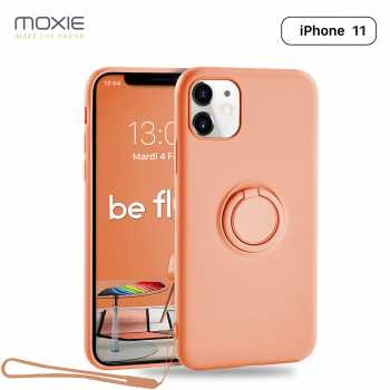 Moxie Coque iPhone 11 [BeLoop®] - Coque Silicone Fine et Légère pour iPhone 11 avec Ring Holder intégré - Intérieur Microfibre, 