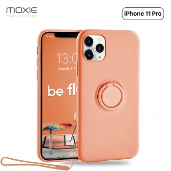 Moxie Coque iPhone 11 PRO [BeLoop®] - Coque Silicone Fine et Légère pour iPhone 11 Pro avec Ring Holder intégré - Intérieur Micr