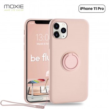 Moxie Coque iPhone 11 PRO [BeLoop®] - Coque Silicone Fine et Légère pour iPhone 11 Pro avec Ring Holder intégré - Intérieur Micr
