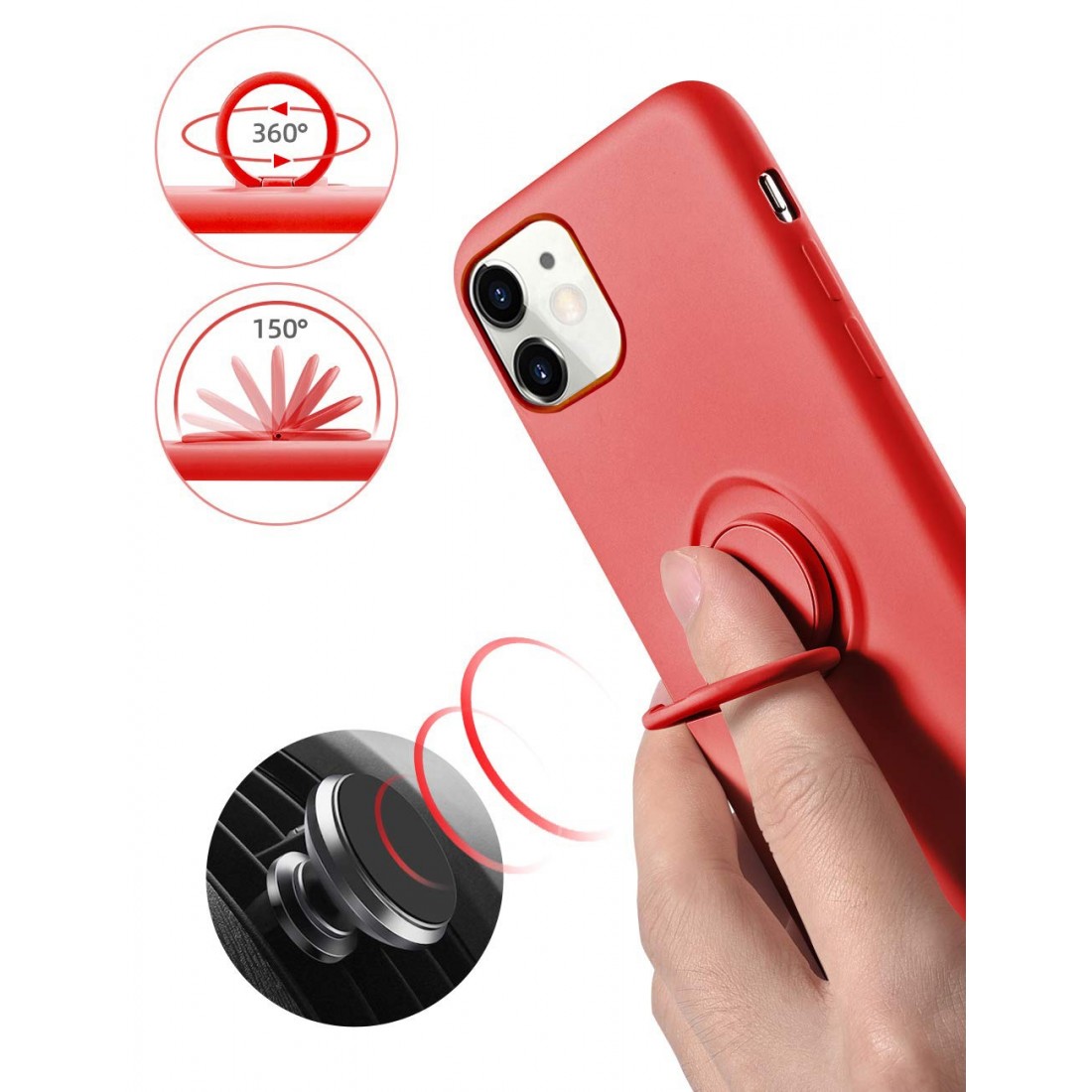 Moxie Coque iPhone 11 PRO [BeLoop®] - Coque Silicone Fine et Légère pour iPhone 11 Pro avec Ring Holder intégré - Intérieur Micr