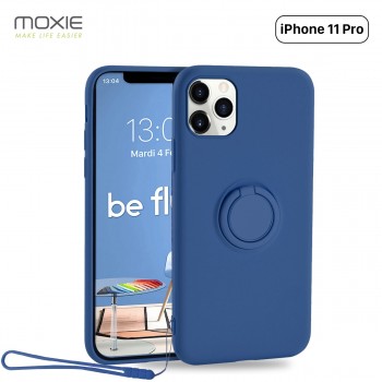 Moxie Coque iPhone 11 PRO [BeLoop®] - Coque Silicone Fine et Légère pour iPhone 11 Pro avec Ring Holder intégré - Intérieur Micr