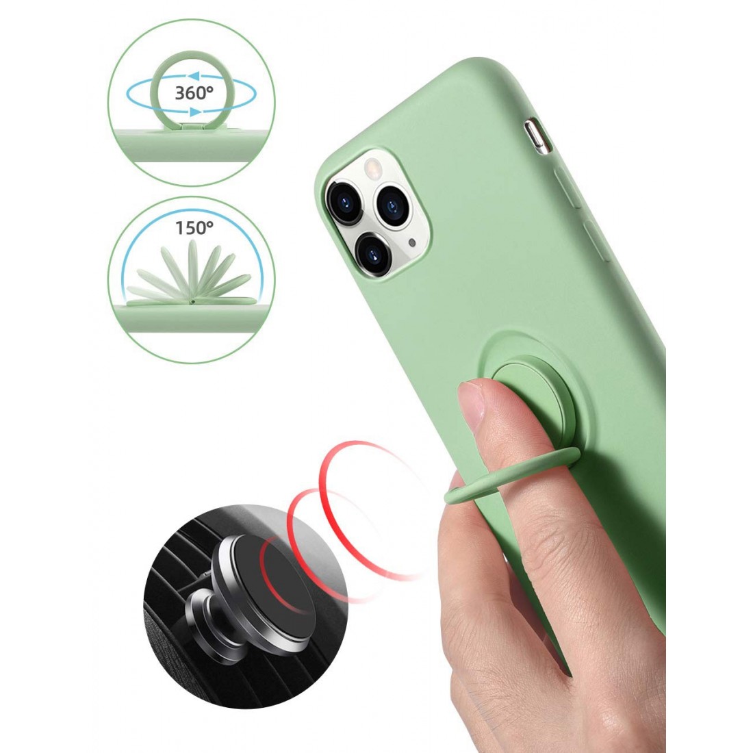 Moxie Coque iPhone 11 PRO  Max [BeLoop®] - Coque Silicone Fine et Légère pour iPhone 11 Pro Max avec Ring Holder intégré - Intér