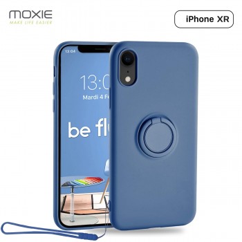 Moxie Coque iPhone XR [BeLoop®] - Coque Silicone Fine et Légère pour iPhone XR avec Ring Holder intégré - Intérieur Microfibre, 